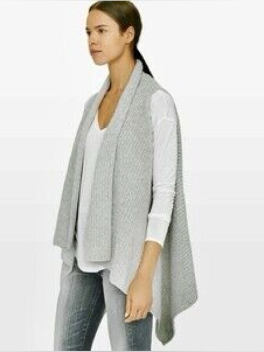 Wool waterfall sweater vest